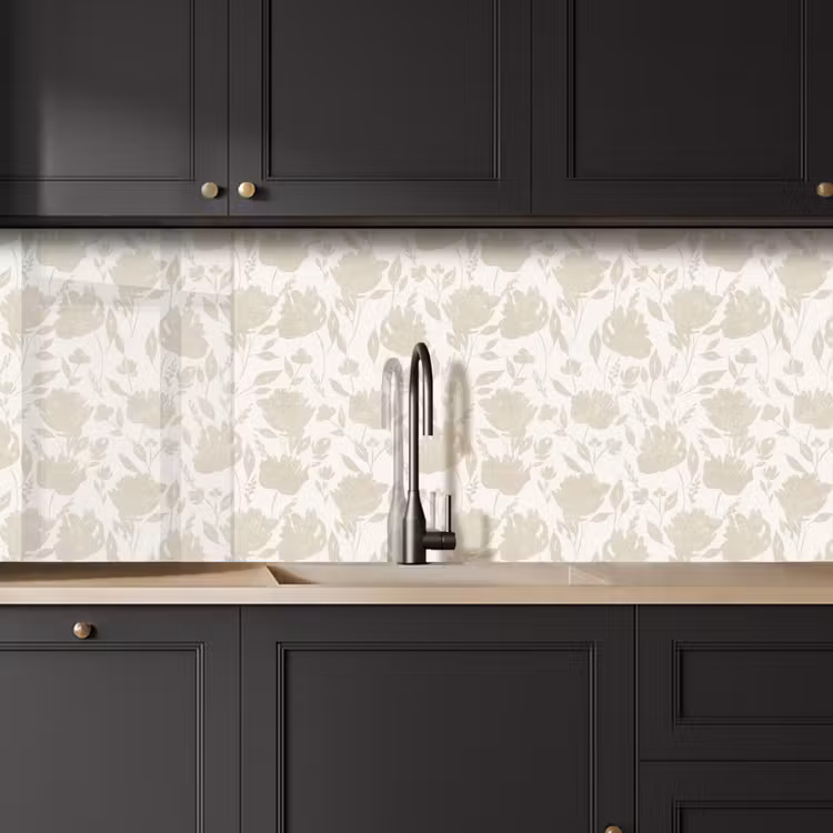 Keuken achterwand - Bloemenpatroon - Silhouet - Wit — 6