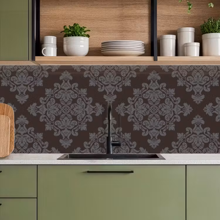 Keuken achterwand - Bruin - Grijs - Sierlijk - Patroon — 5