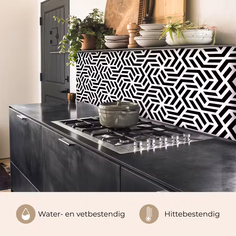 Keuken achterwand - Design - Geometrie - Patroon - Zwart - Wit — 3