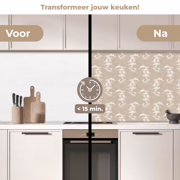 Keuken achterwand - Motief - Beige - Linnen — 2
