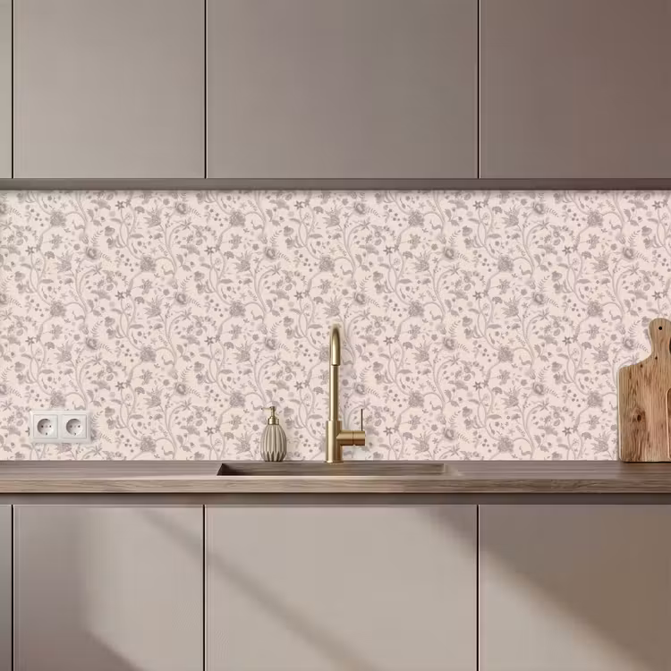 Keuken achterwand - Patroon - Bloemen - Paars — 1