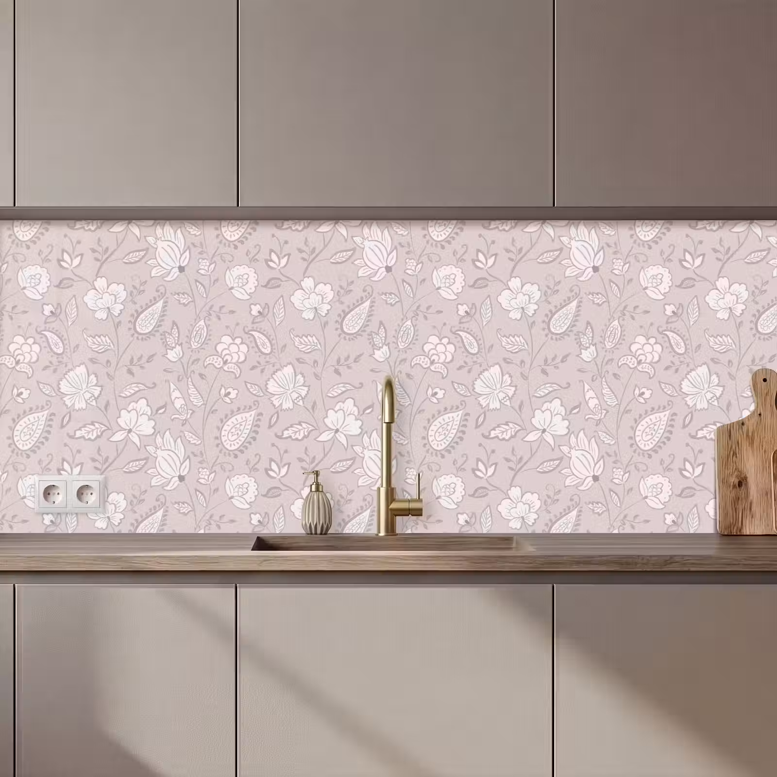 Keuken achterwand - Bloemen - Getekend - Lavendel — 1