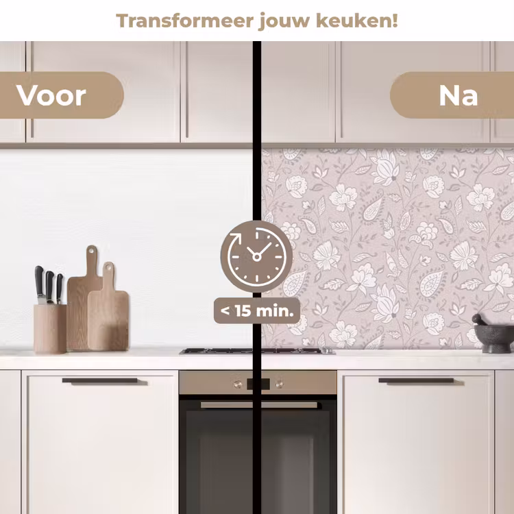 Keuken achterwand - Bloemen - Getekend - Lavendel — 2