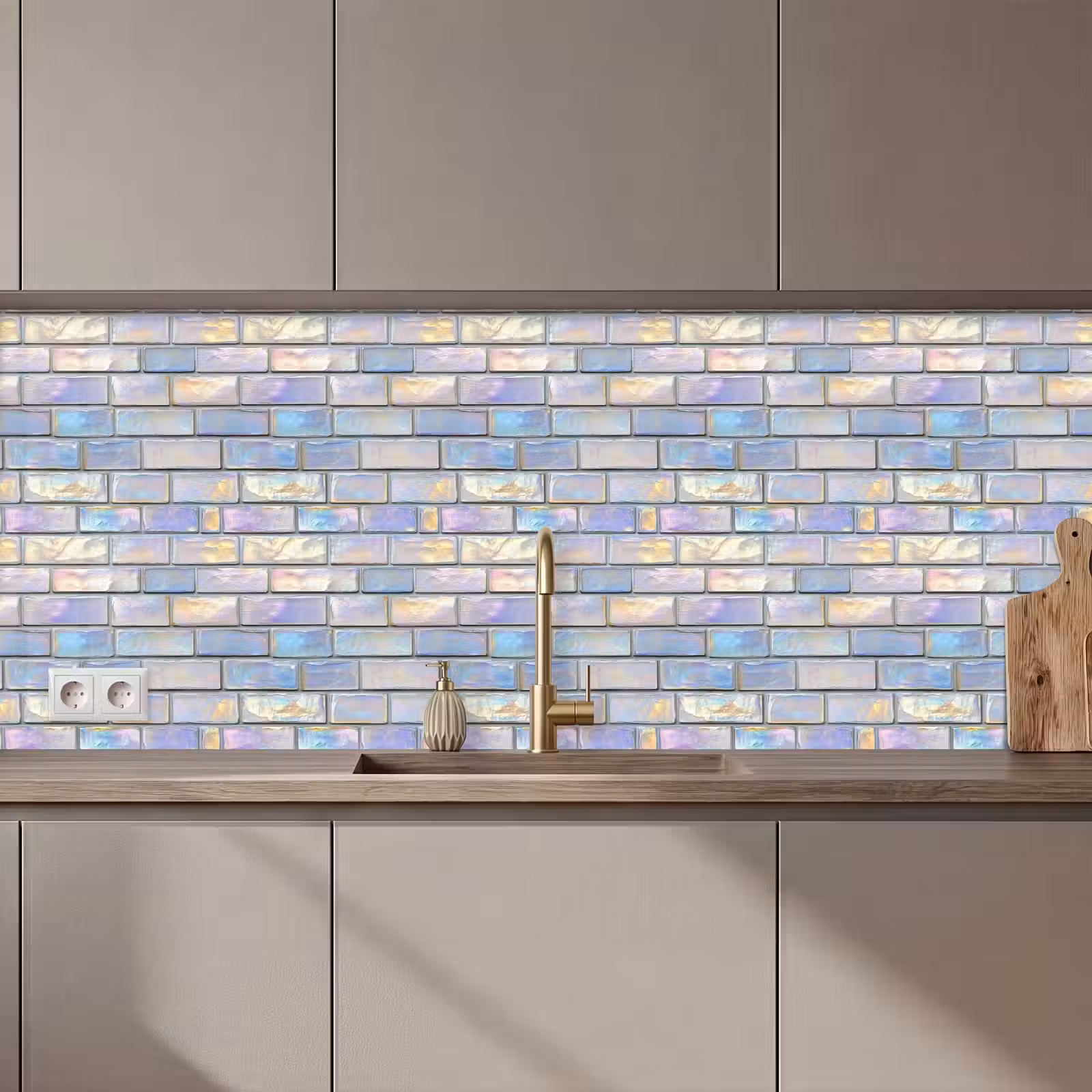 Keuken achterwand - Glans - Muur - Parelmoer — 1