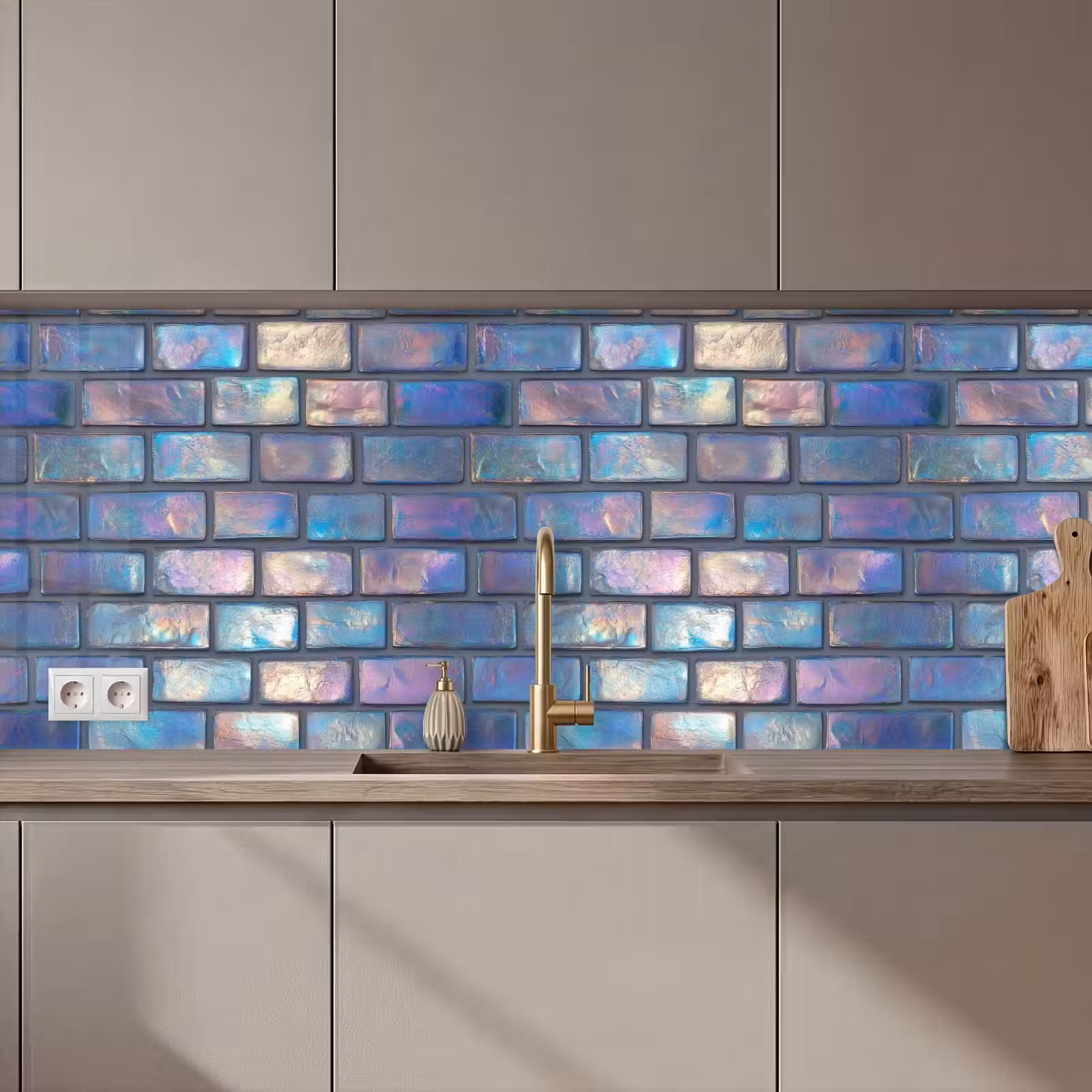 Keuken achterwand - Metallic - Bakstenen - Glans - Kleuren — 1