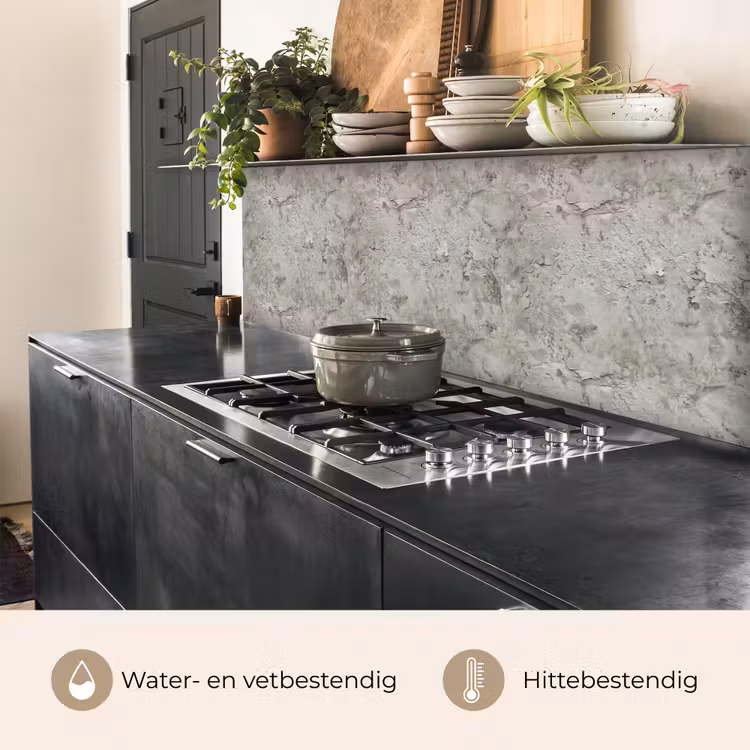 Keuken achterwand - Beton - Grijs - Muur — 3