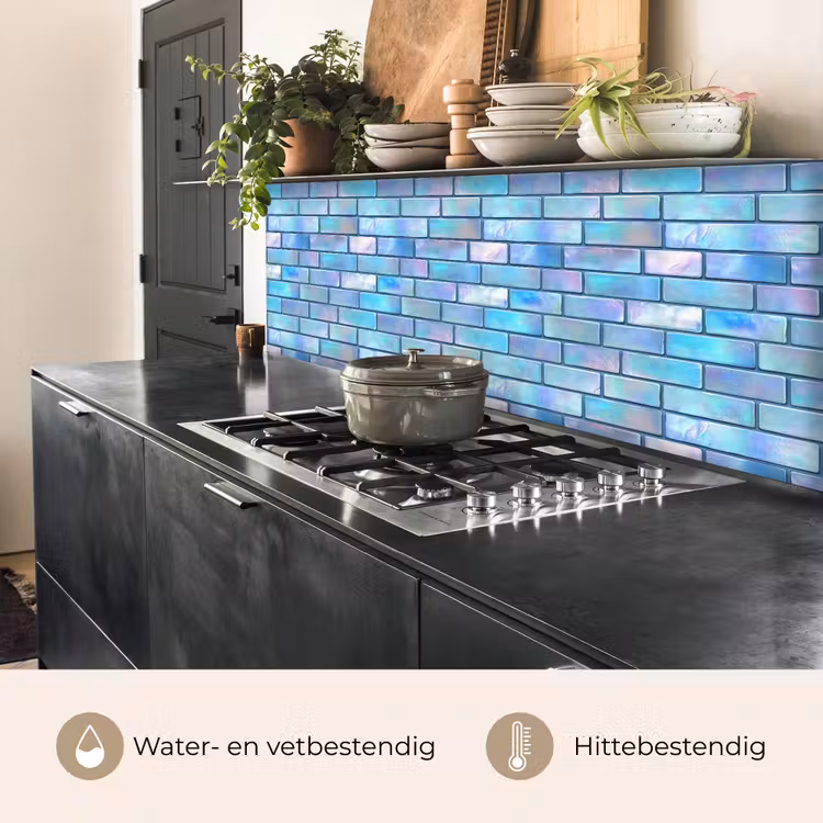 Keuken achterwand - Blauw - Glans - Muur — 3