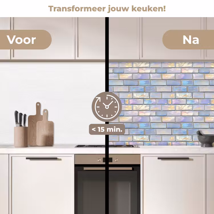 Keuken achterwand - Glans - Muur - Parelmoer — 2