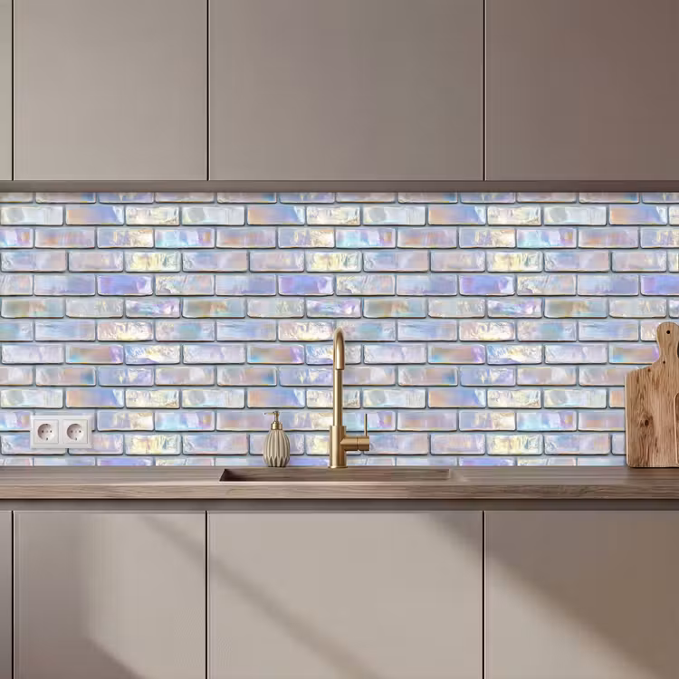 Keuken achterwand - Glimmende - Muur - Stenen — 1