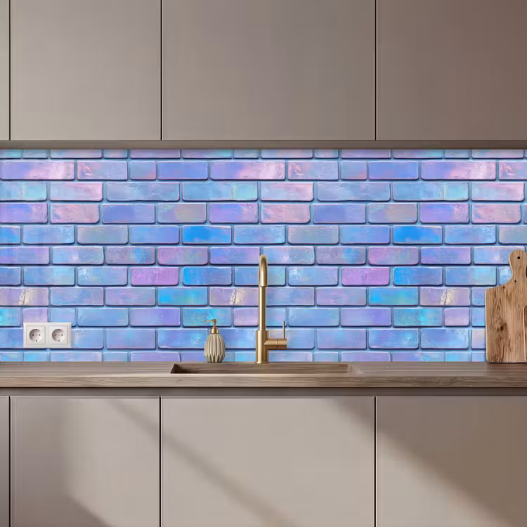Keuken achterwand - Paars - Blauwe - Muur — 1