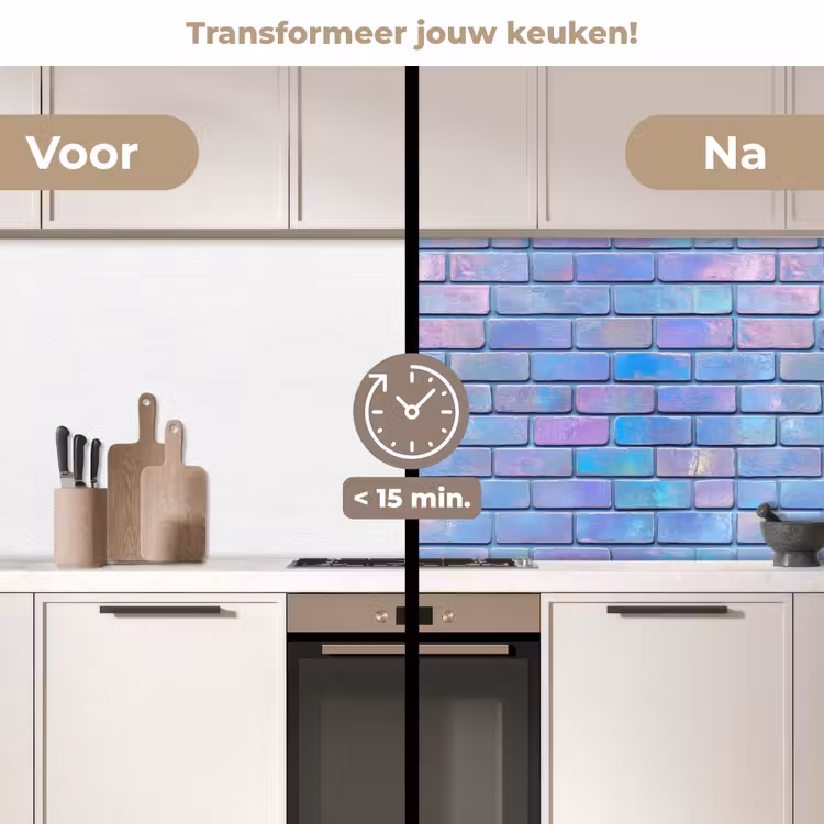 Keuken achterwand - Paars - Blauwe - Muur — 2