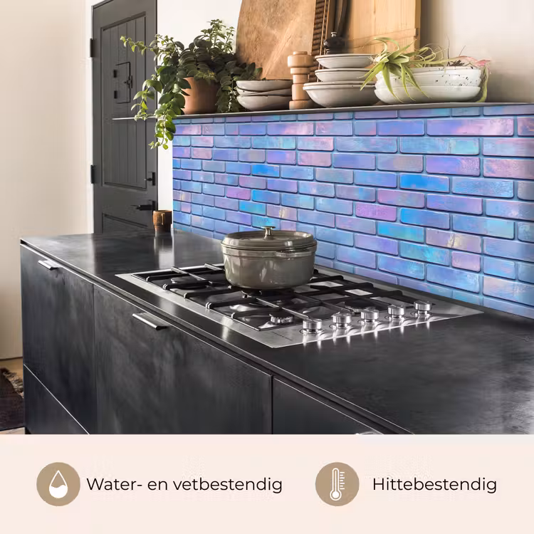 Keuken achterwand - Paars - Blauwe - Muur — 3