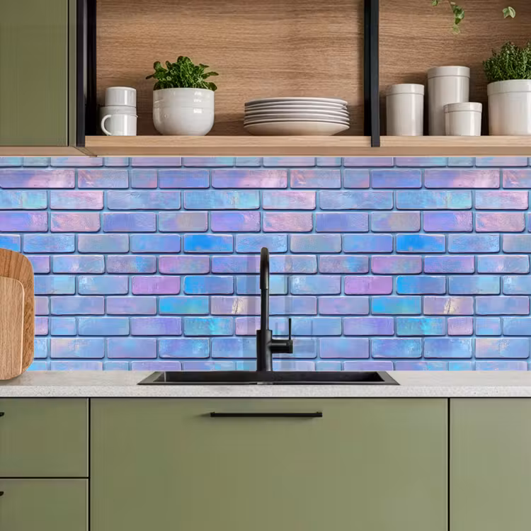 Keuken achterwand - Paars - Blauwe - Muur — 5