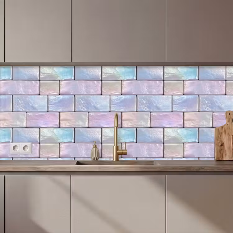 Keuken achterwand - Pastelglans - Steen - Reflectie — 1
