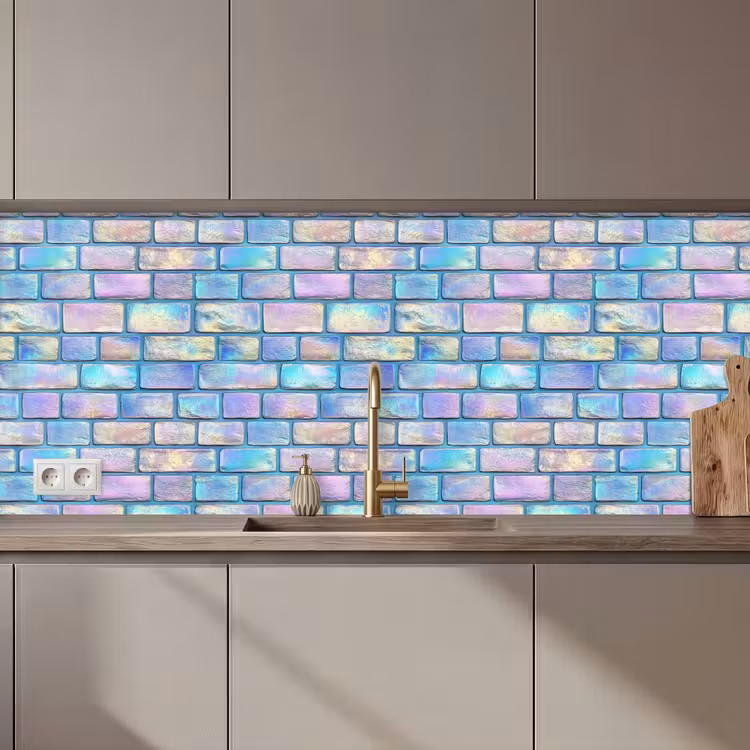 Keuken achterwand - Regenboog - Glans - Steen — 1