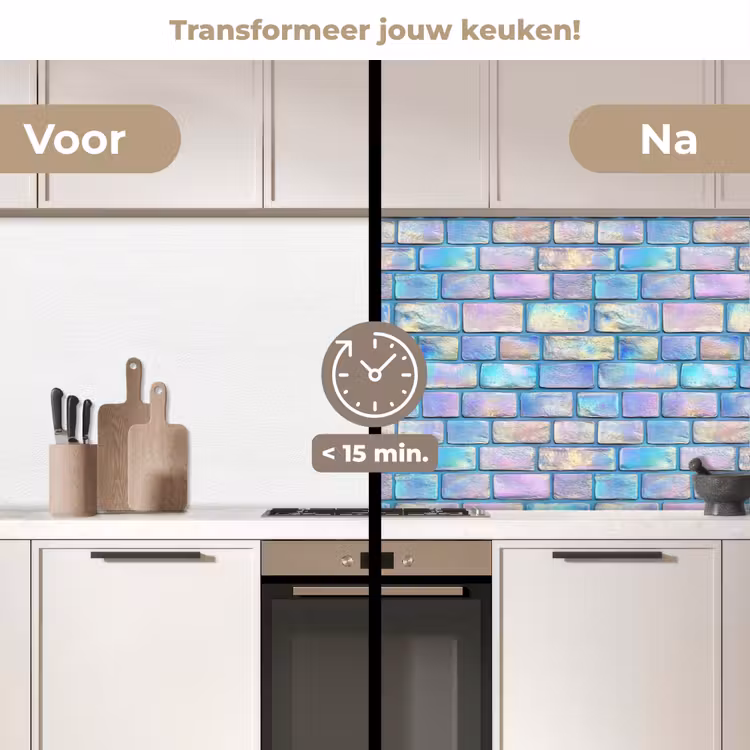 Keuken achterwand - Regenboog - Glans - Steen — 2