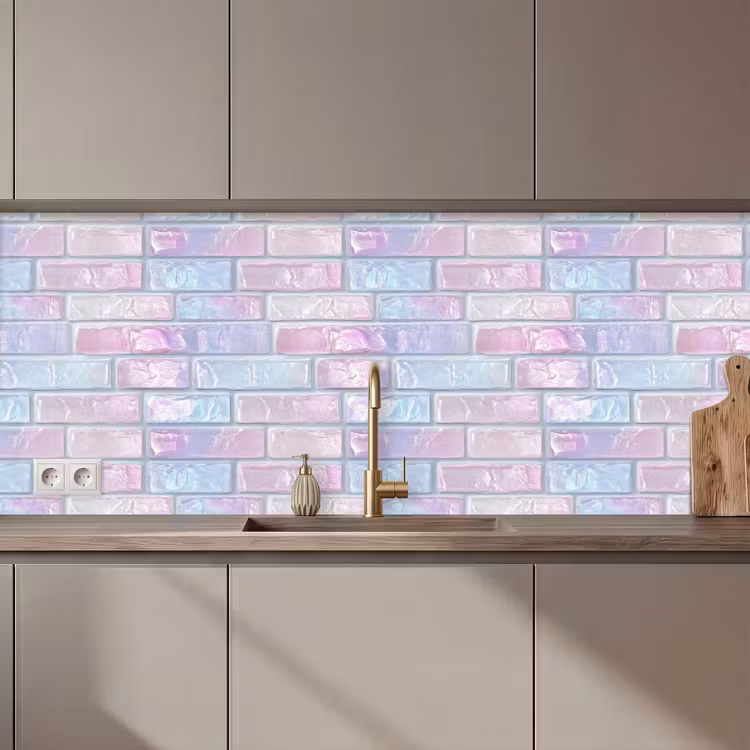 Keuken achterwand - Roze - Parel - Glans - Muur — 1