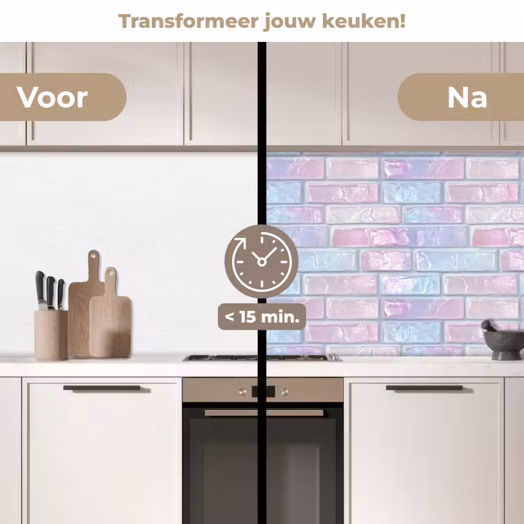 Keuken achterwand - Roze - Parel - Glans - Muur — 2