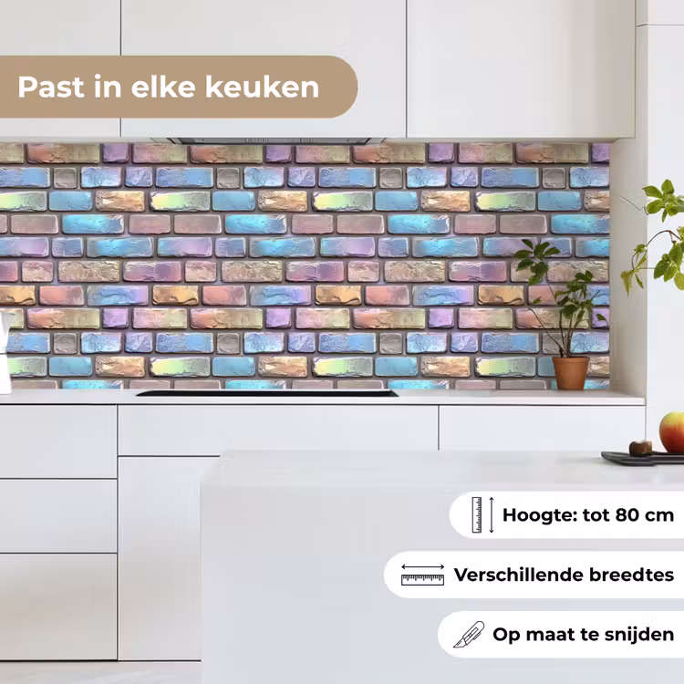 Keuken achterwand - Stenen - Regenboog - Metallic — 4