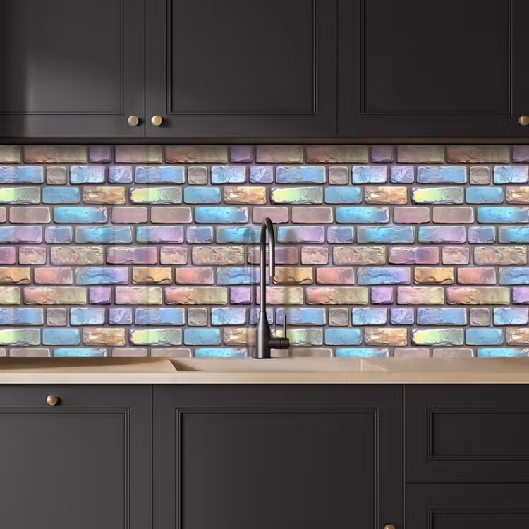 Keuken achterwand - Stenen - Regenboog - Metallic — 6