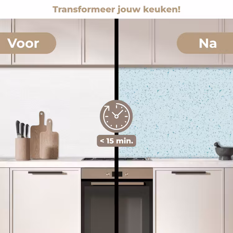 Keuken achterwand - Terrazzo - Patroon - Kleurrijk - Baby Blauw — 2