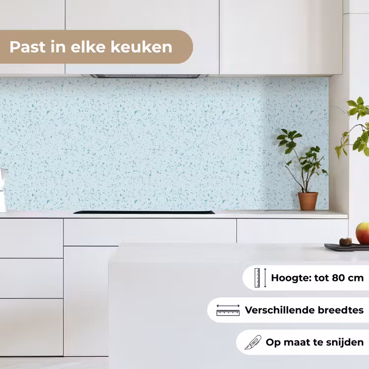 Keuken achterwand - Terrazzo - Patroon - Kleurrijk - Baby Blauw — 4