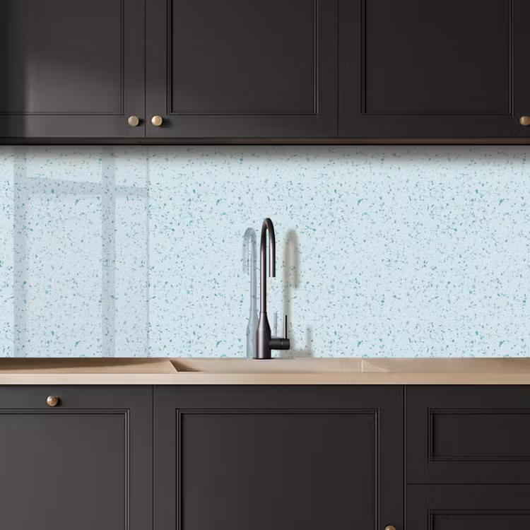 Keuken achterwand - Terrazzo - Patroon - Kleurrijk - Baby Blauw — 6