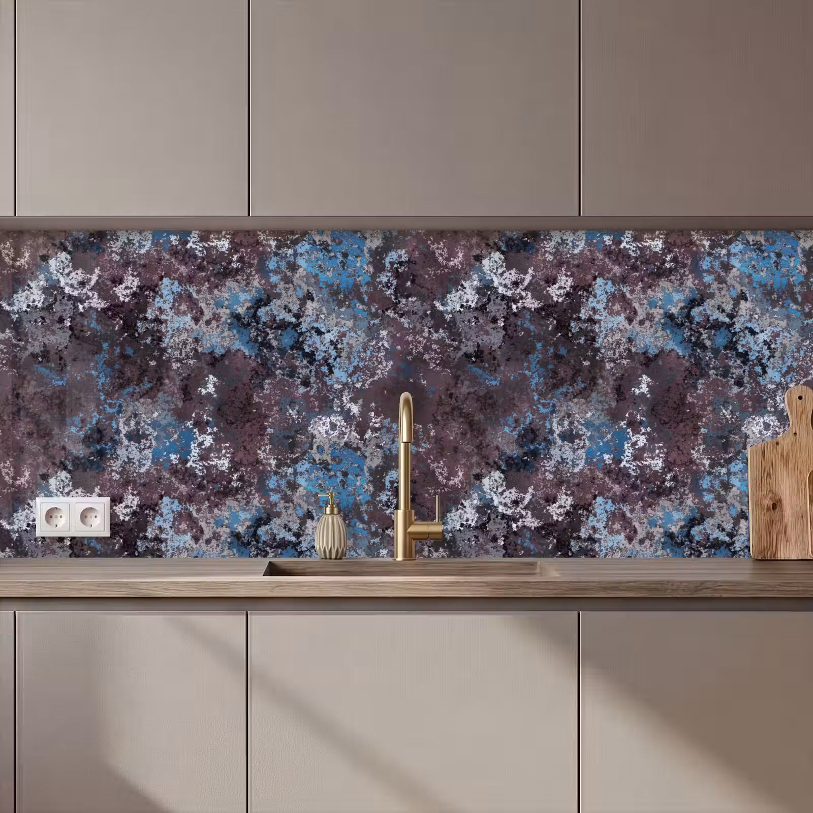Keuken achterwand - Roest - Blauw - Bruin - Vlekken — 1