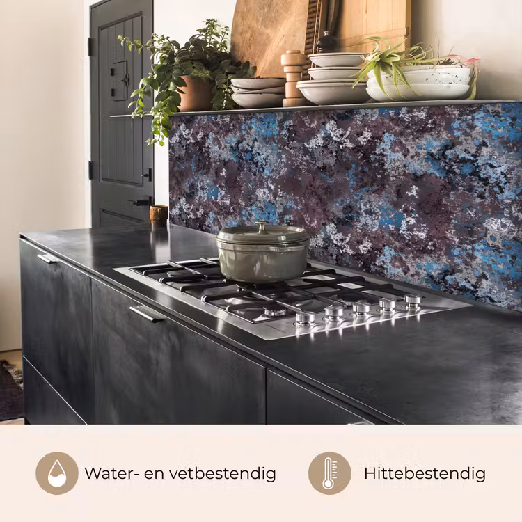 Keuken achterwand - Roest - Blauw - Bruin - Vlekken — 3