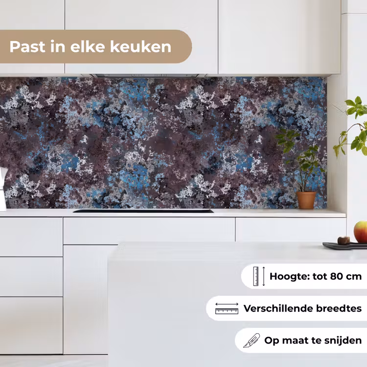 Keuken achterwand - Roest - Blauw - Bruin - Vlekken — 4