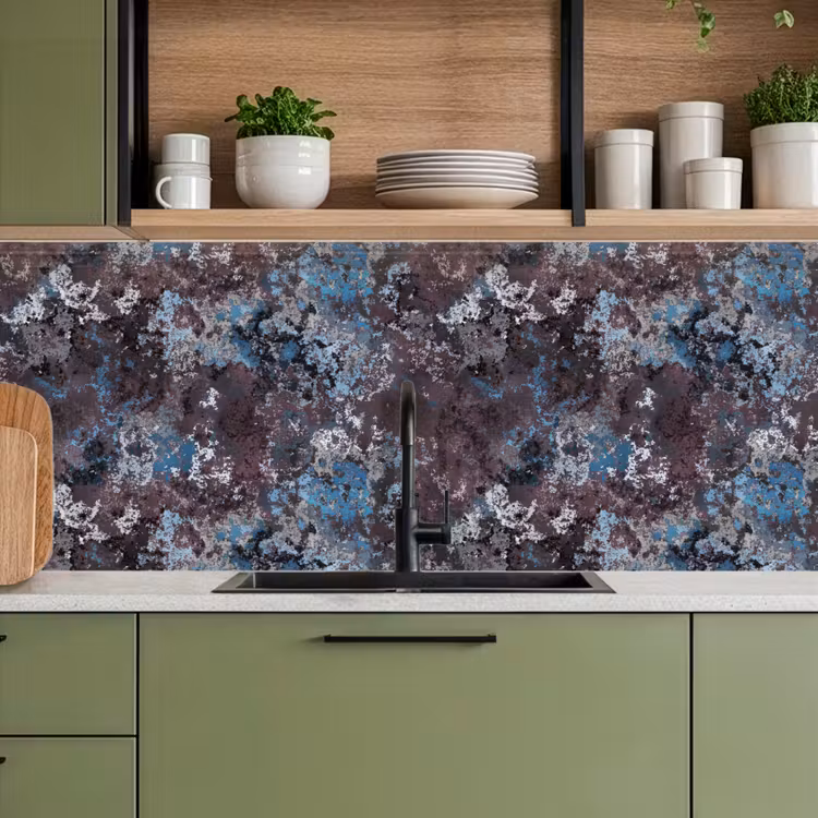 Keuken achterwand - Roest - Blauw - Bruin - Vlekken — 5