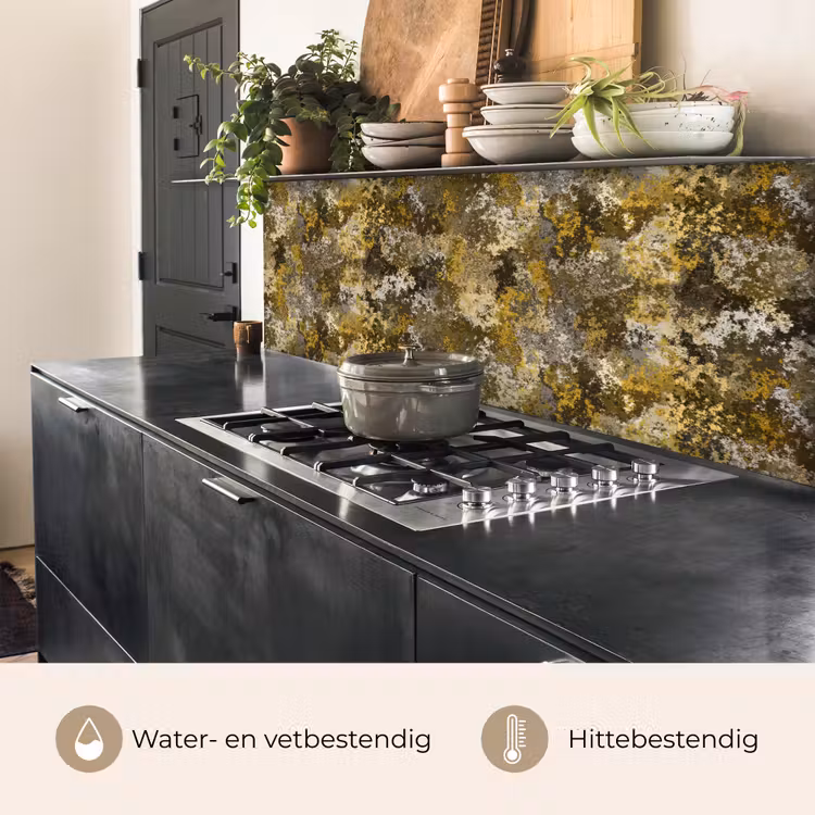 Keuken achterwand - Vlekken - Zwart - Geel - Roest — 3