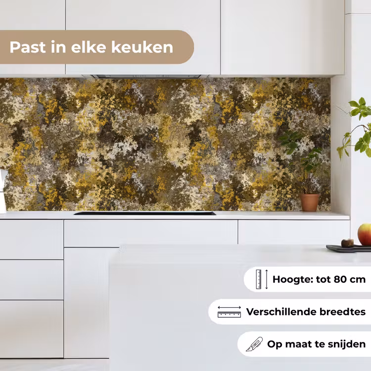 Keuken achterwand - Vlekken - Zwart - Geel - Roest — 4