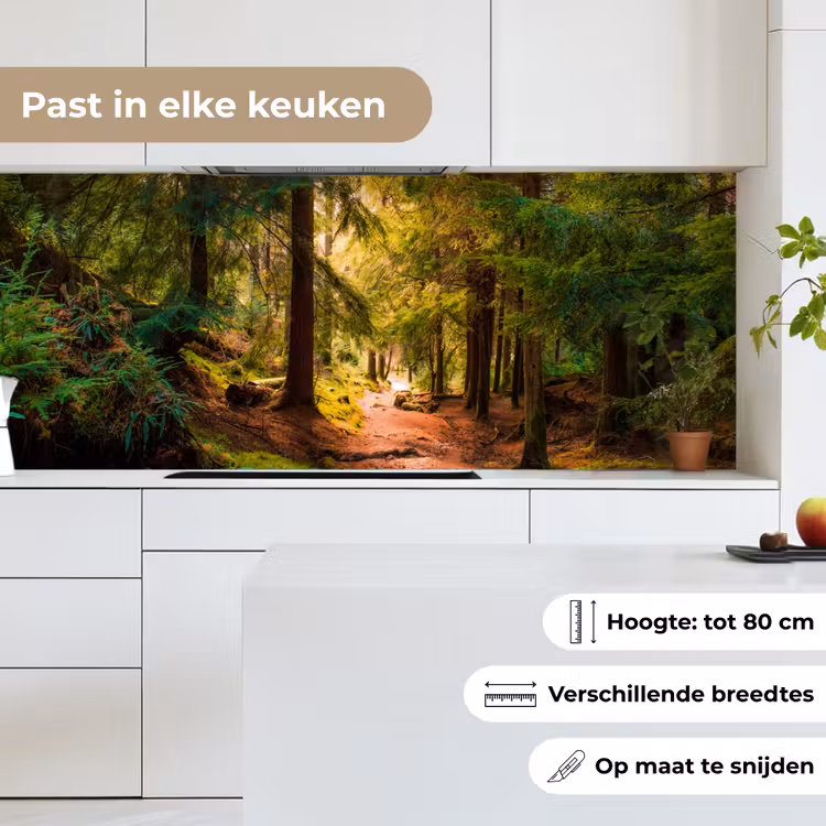 Keuken achterwand - Bos - Pad - Bomen - Groen - Zon - Natuur — 4