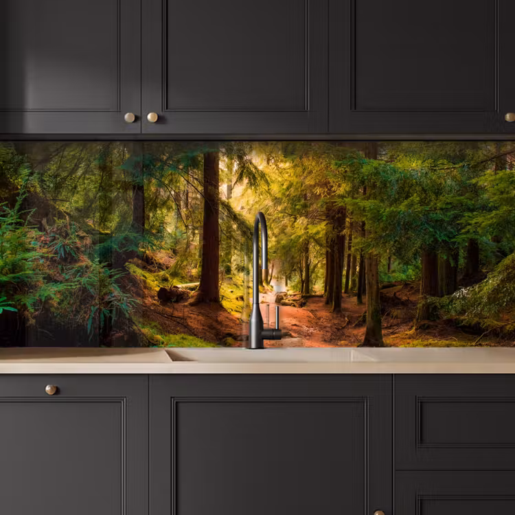Keuken achterwand - Bos - Pad - Bomen - Groen - Zon - Natuur — 6