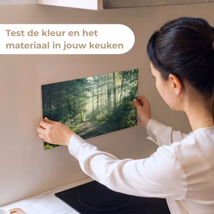 Keuken achterwand - Bos - Pad - Zon - Bomen - Groen - Natuur — 2