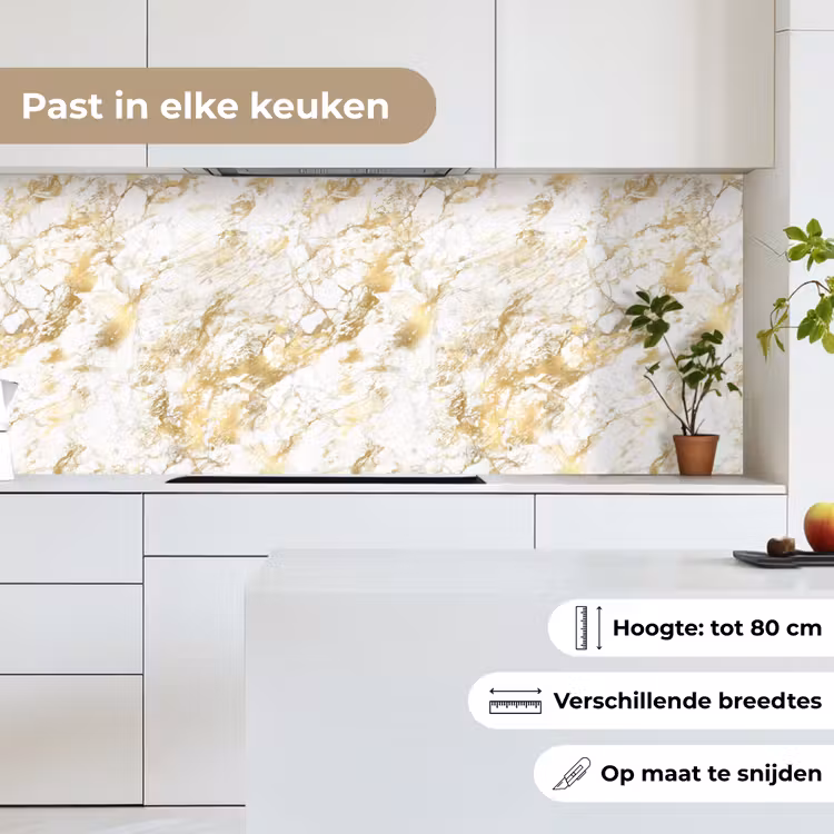 Keuken achterwand - Marmer - Goud - Structuur — 4
