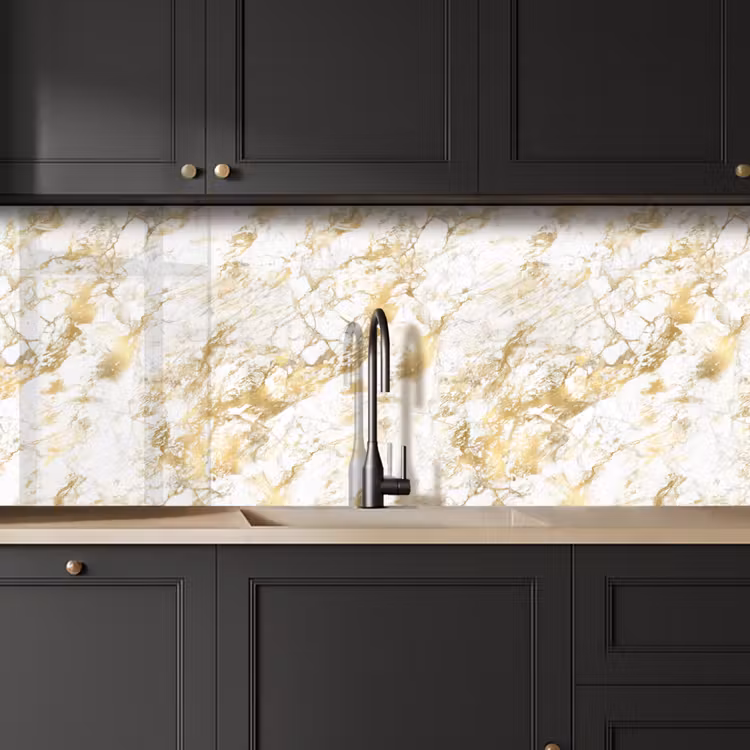 Keuken achterwand - Marmer - Goud - Structuur — 6