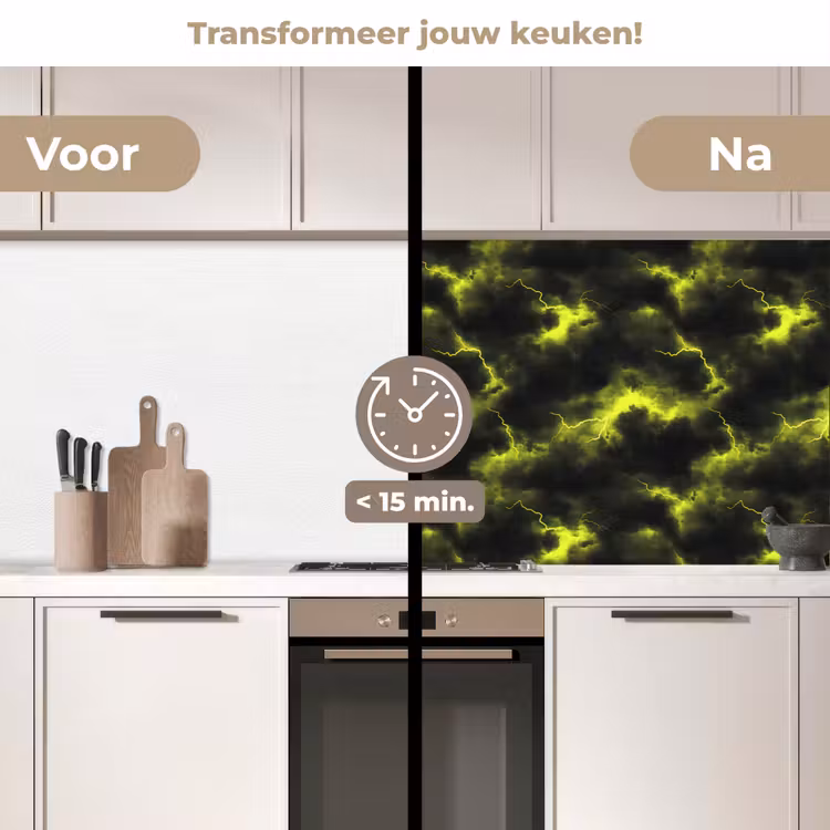 Keuken achterwand - Geel - Storm - Wolken — 2