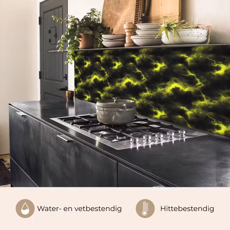 Keuken achterwand - Geel - Storm - Wolken — 3