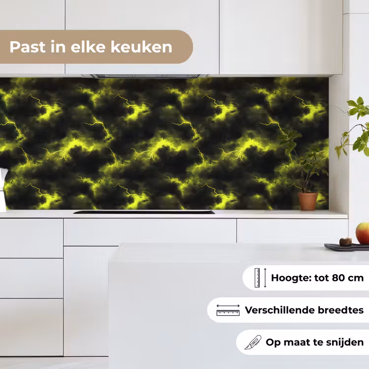 Keuken achterwand - Geel - Storm - Wolken — 4