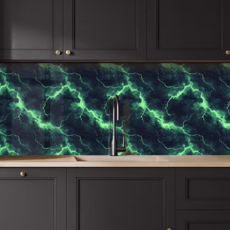 Keuken achterwand - Groen - Bliksem - Storm — 6