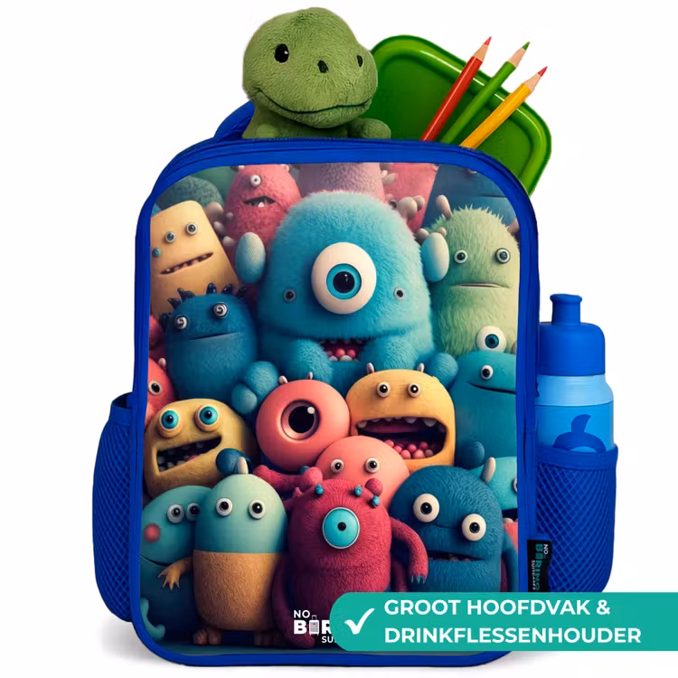 Rugzak kind - blauw - Zachte en bolle monsters — 6