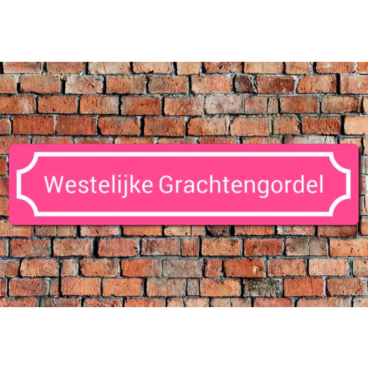 Straatnaambord roze - Traditioneel — 1