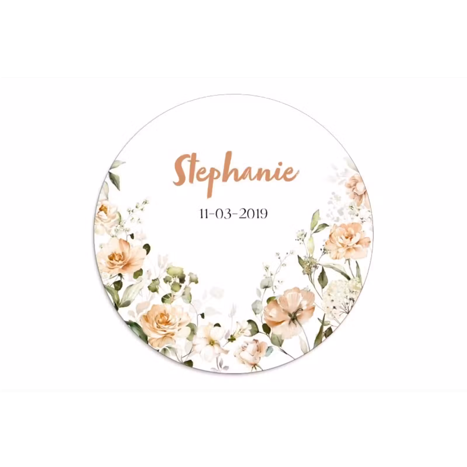 Geboortecirkel bloemen wit oranje — 1