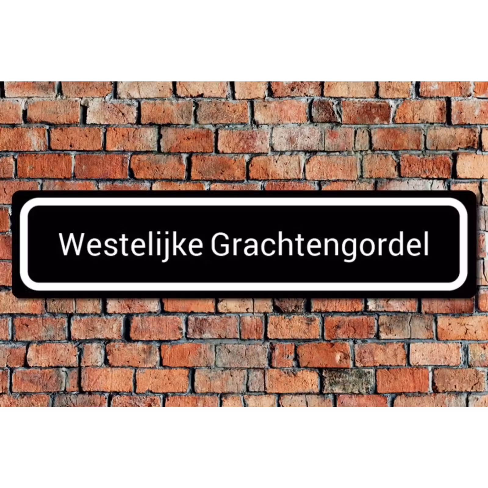 Straatnaambord zwart - Ronde hoeken — 1