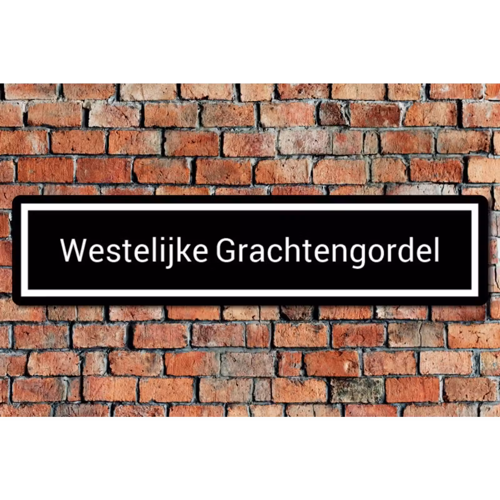 Straatnaambord zwart - Vierkante hoeken — 1