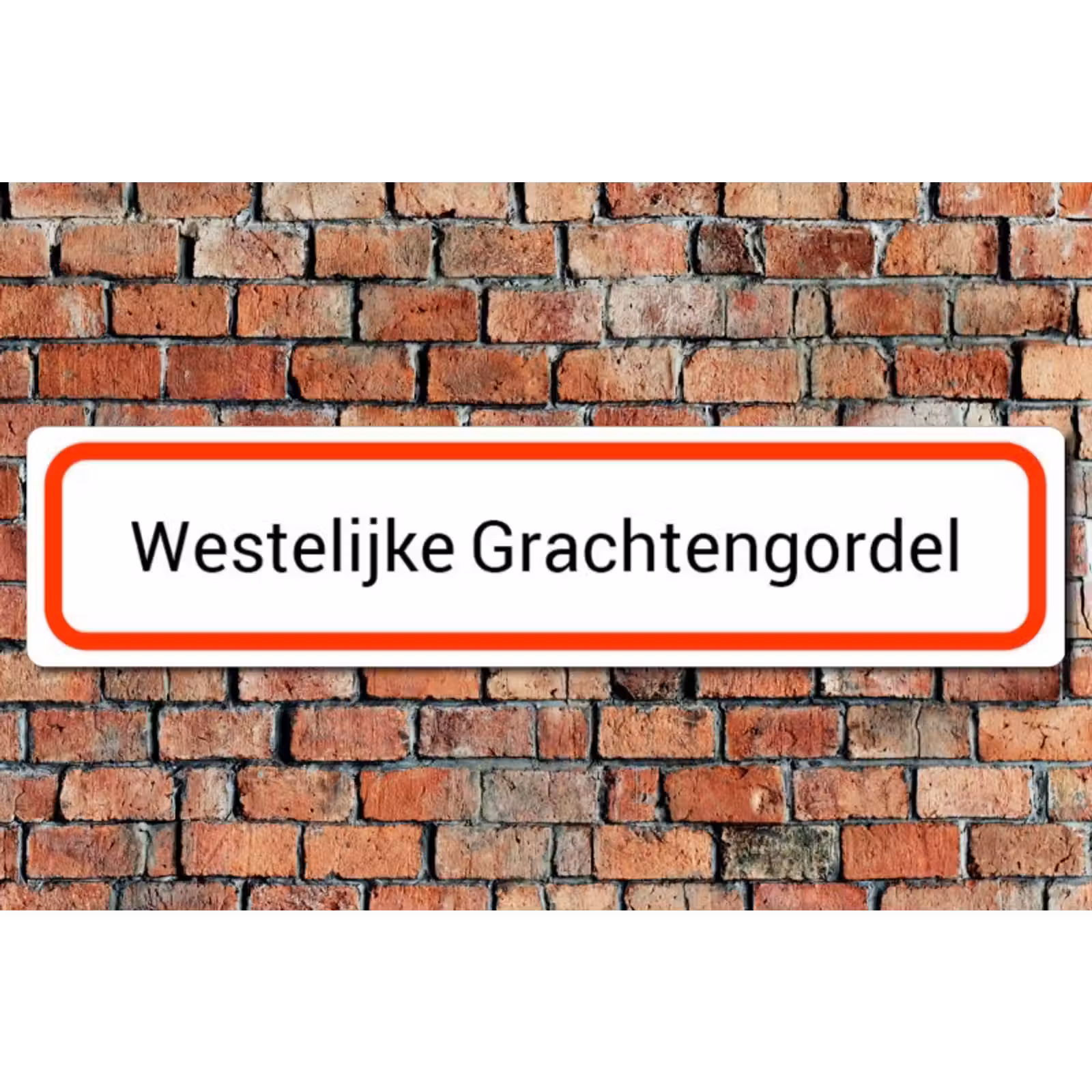 Straatnaambord wit met rood - Ronde hoeken — 1