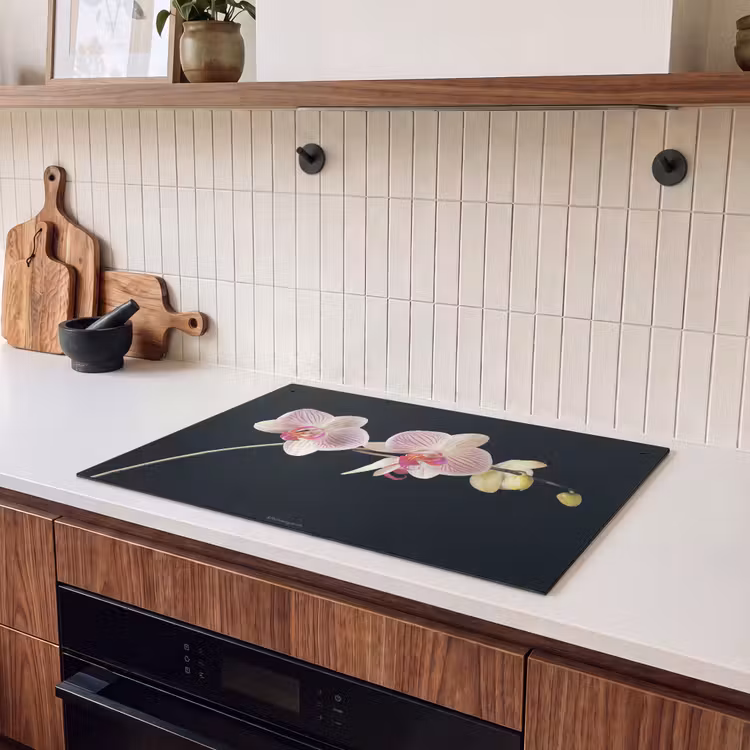 Inductie beschermer en spatscherm (2in1) - Orchidee - Roze - Bloemen — 3