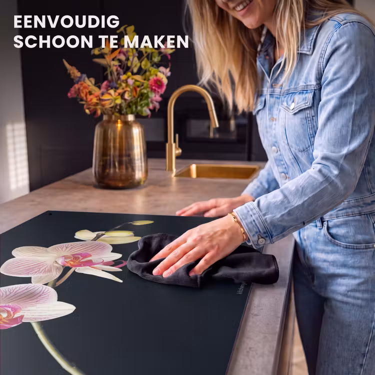 Inductie beschermer en spatscherm (2in1) - Orchidee - Roze - Bloemen — 5